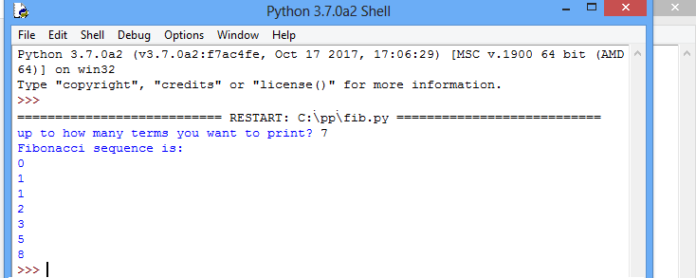 fibonacci sequence code python