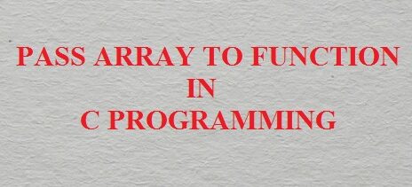 passing array to function in c